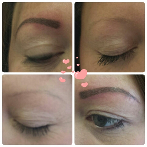 tattooed eyebrows before and after